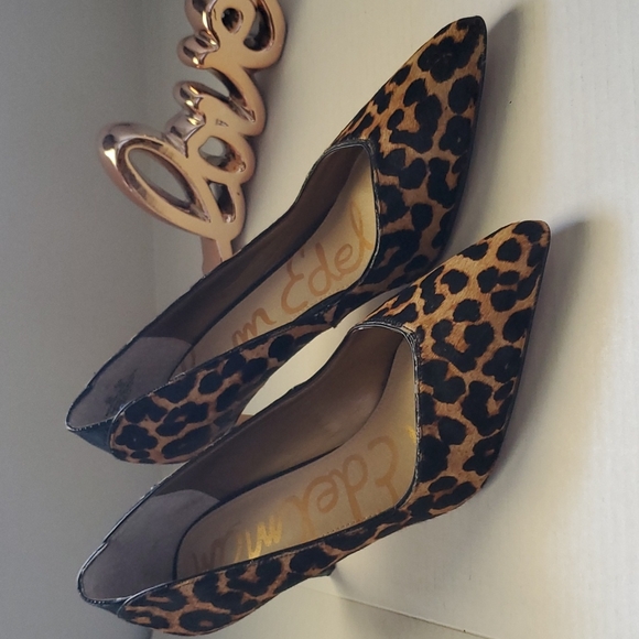 Sam Edelman Animal Print Calf Hair Heels sz 9 - Picture 3 of 15